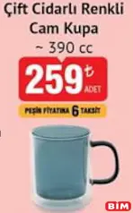 GLASS İN LOVE ÇİFT CİDARLI RENKLİ CAM KUPA 390 CC